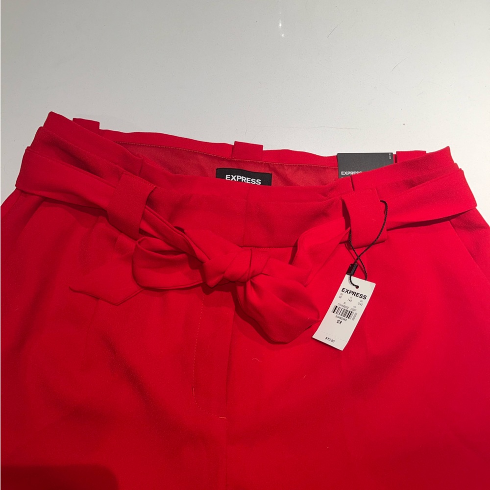 Express red high waisted ankle pants ❤️! Tried on but did not wear, brand new!
